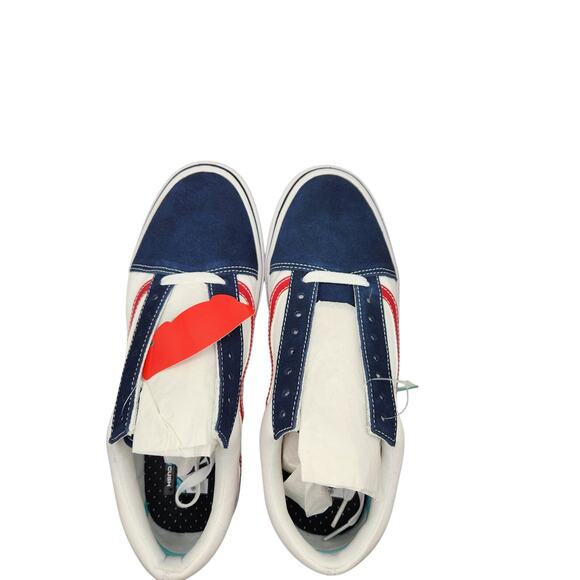 Men's ComfyCush VANS old skool tennis shoes blue/white size 9 - Picture 7 of 8